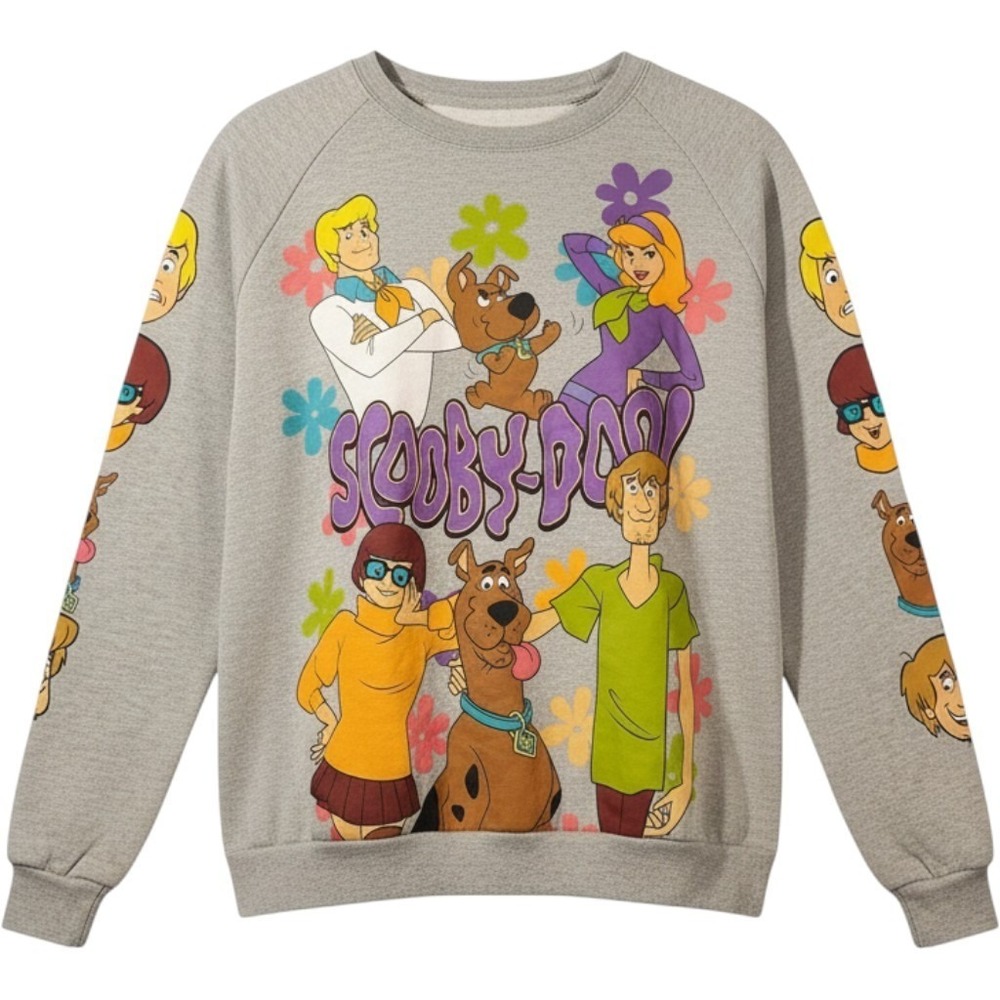 Scooby Doo Sweatshirt Mens 2XL Gray Crewneck Graphic Cartoon Hanna Barbera